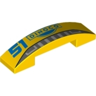 yellow slope curved 4 x 1 x 2 3 double with 51 dinoco and gray undercarriage pattern
