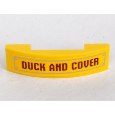 yellow slope curved 4 x 1 x 2 3 double with duck and cover pattern sticker - set 70909