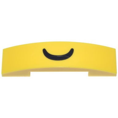 yellow slope curved 4 x 1 x 2 3 double with black smile curved line pattern
