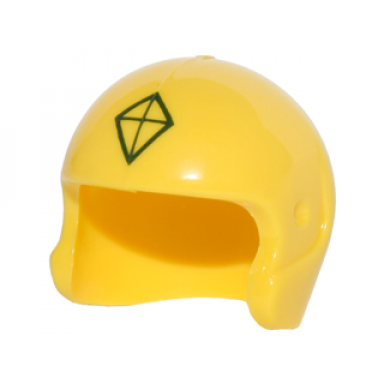 yellow minifigure headgear helmet sports flight with kite diamond shape logo pattern