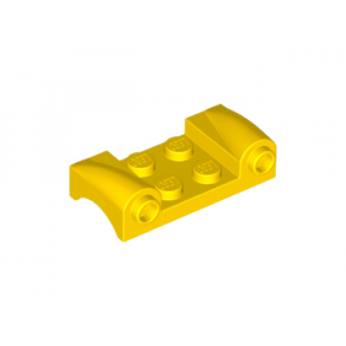 yellow vehicle mudguard 2 x 4 with headlights and curved fenders