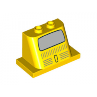 yellow windscreen 2 x 3 x 2 with 2 x 4 base with silver window and grille pattern