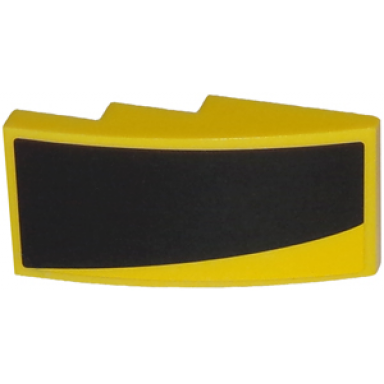 yellow slope curved 4 x 2 with thick curved black stripe on yellow background pattern model left side sticker - set 75870