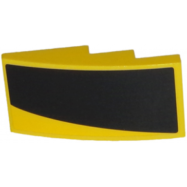yellow slope curved 4 x 2 with thick curved black stripe on yellow background pattern model right side sticker - set 75870