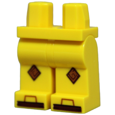 yellow hips and legs with medium nougat knee pads and reddish brown toes pattern