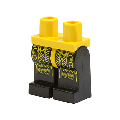 yellow hips and black legs with space roboforce gold circuitry pattern