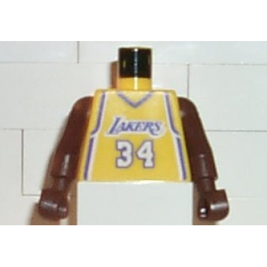 torso nba los angeles lakers 34 yellow jersey pattern brown nba arms