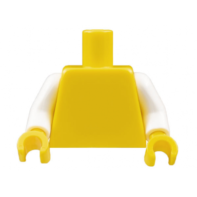 yellow torso plain white arms yellow hands