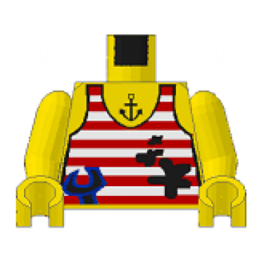 yellow torso adventurers jungle tank top stains wrench anchor tattoo pattern yellow arms yellow hands
