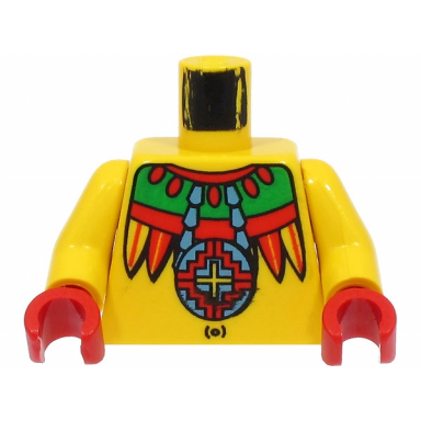yellow torso adventurers jungle necklace feathers navel pattern achu yellow arms red hands