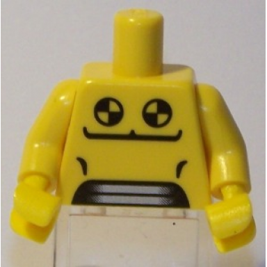 yellow torso vent panels and black and yellow circles pattern yellow arms yellow hands