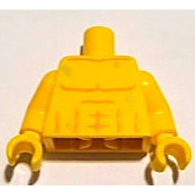 yellow torso bare chest with muscles outline and drops of sweat pattern yellow arms yellow hands