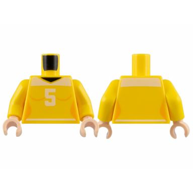 yellow torso female shirt with number 5 pattern yellow arms light nougat hands
