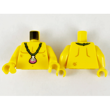yellow torso bare chest outline medium nougat scars and bright green necklace with shell pattern yellow arm left yellow arm right with anchor tattoo pattern yellow hands