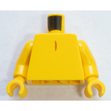 yellow torso dark orange line and tail pattern yellow arms yellow hands