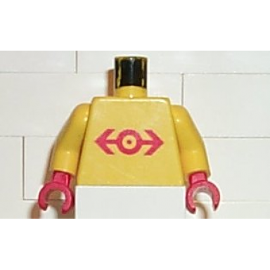 yellow torso train logo large red pattern yellow arms red hands