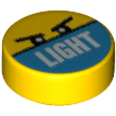 yellow tile round 1 x 1 with angry eyes and white light on dark azure background pattern
