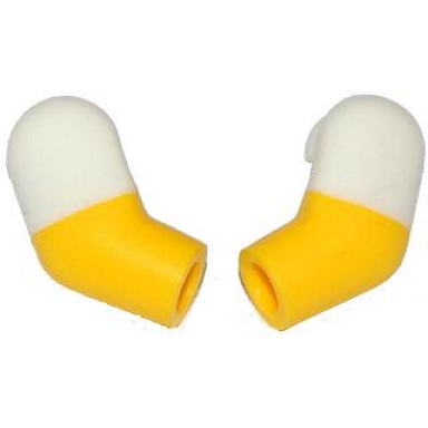 yellow arm matching left and right pair with molded white short sleeves pattern