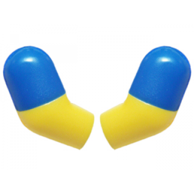 yellow arm matching left and right pair with molded blue short sleeves pattern