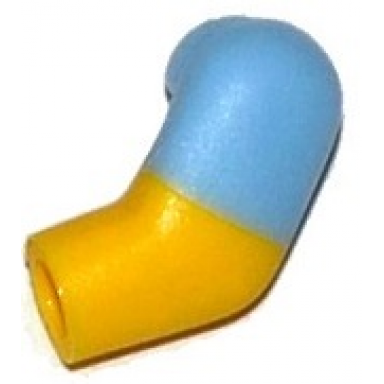 yellow arm left with molded bright light blue short sleeve pattern