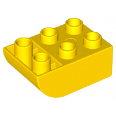 yellow duplo brick 2 x 3 slope curved inverted