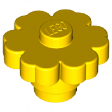 yellow plant flower 2 x 2 rounded - solid stud