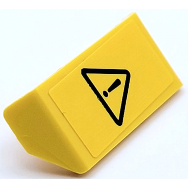 yellow vehicle spoiler with bar handle with black exclamation mark in danger triangle pattern model right side sticker - set 42081