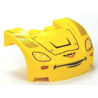 yellow vehicle mudguard 3 x 4 x 1 2 3 curved front with headlights and smile pattern jeff gorvette