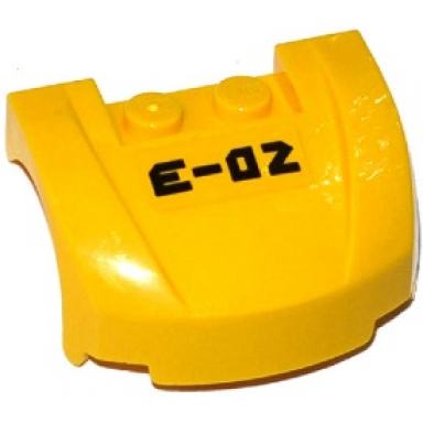yellow vehicle mudguard 3 x 4 x 1 2 3 curved front with e-02 pattern sticker - set 60093
