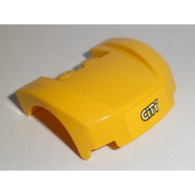 yellow vehicle mudguard 3 x 4 x 1 2 3 curved front with white city on yellow background pattern sticker - set 60097