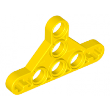 yellow technic liftarm modified triangle thin 3 x 5 with short supports