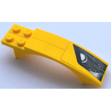 yellow stickered assembly 8 x 2 x 1 2 3 with lamborghini gallardo headlight pattern model left side sticker - set 8169 - 2 slope curved 8 x 1 x 1 2 3 with arch and 2 recessed studs