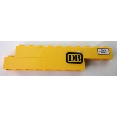 yellow stickered assembly 11 x 1 x 2 with db and paris roma pattern stickers - set 7710 - 1 brick 1 x 4 1 brick 1 x 6 1 brick 1 x 8