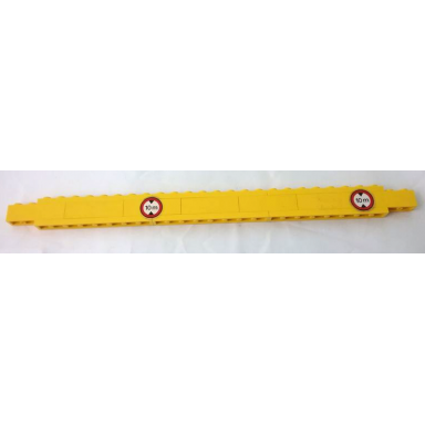 yellow stickered assembly 28 x 1 x 1 2 3 with 10m maximum height warning signs pattern model right side stickers - set 4555 - 6 plate 1 x 8 7 brick modified 1 x 4 with channel