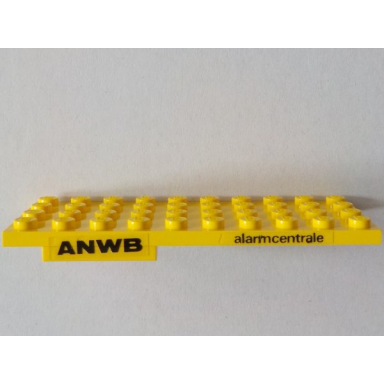 yellow stickered assembly 10 x 4 x 2 3 with anwb and alarmcentrale pattern on both sides stickers - set 1590-2 - 1 plate 4 x 10 2 plate 1 x 3
