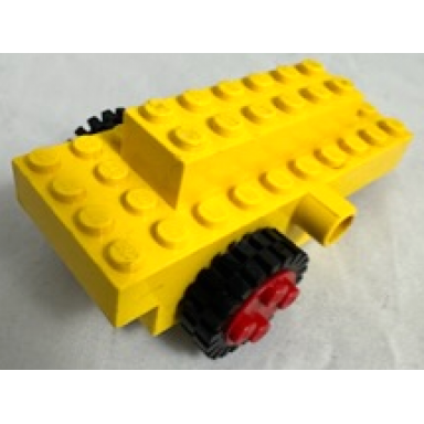 yellow windup motor 1980s with 2 black tire 24mm d x 8mm offset tread - interior ridges bb0046 3483