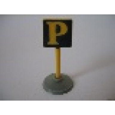 road sign with post square with parking p pattern type 1 base