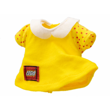 yellow duplo doll cloth dress with white collar