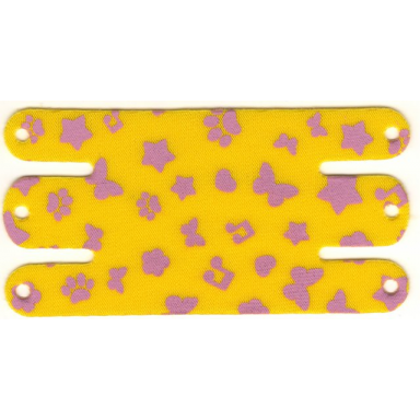 yellow cloth hammock 11 x 5 1 2 with dark pink butterflies flowers hearts and music notes pattern friends