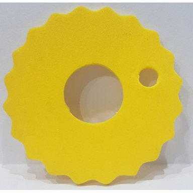 yellow foam scala ring 7 x 7 wide with hole corrugated