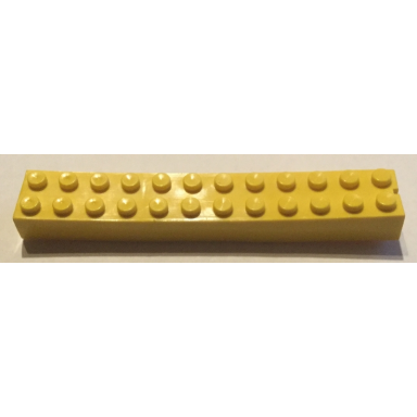 yellow brick 2 x 12 without bottom tubes slotted with 1 slot