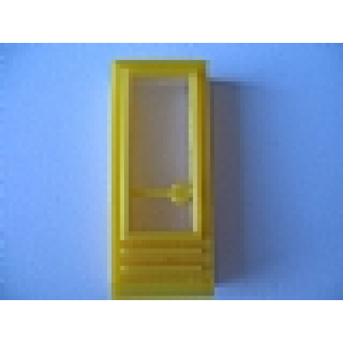 yellow door 1 x 2 x 4 with glass for slotted bricks