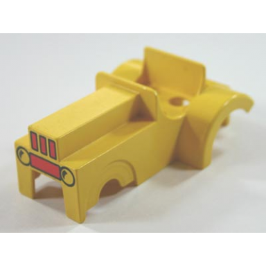 yellow duplo car body tractor with grille pattern fits over car base 2 x 6