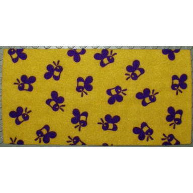 yellow duplo cloth 4 x 8 with purple bee pattern
