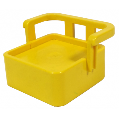 yellow duplo furniture chair without studs with rail back