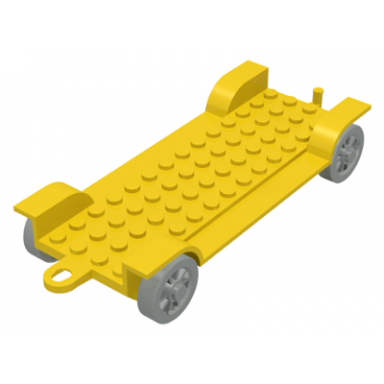 yellow fabuland car chassis 6 x 14 with hitch