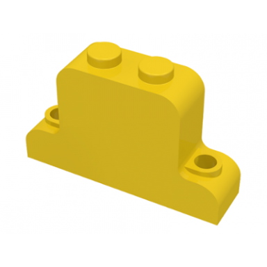 yellow fabuland brick modified 1 x 4 x 2 bell shape