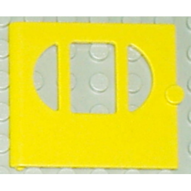 yellow fabuland door with oval pane in 3 sections
