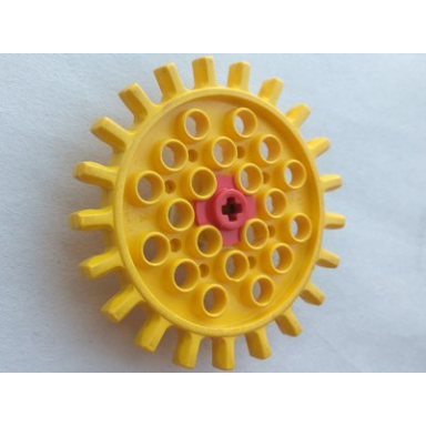 yellow technic gear expert builder 21 tooth with axle hole