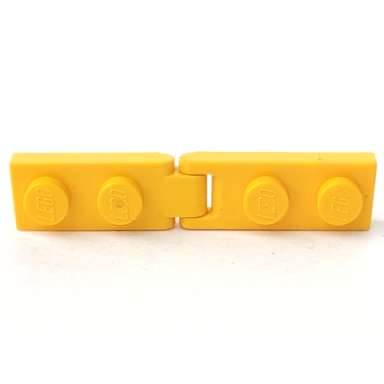 yellow hinge plate 1 x 2 with single double finger hngplts hngpltd